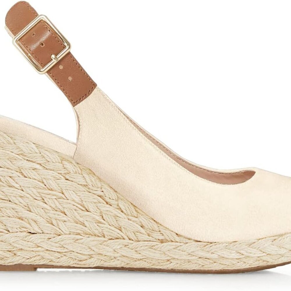 Women's Espadrille Wedges Open Toe Slip On Sandals Summer Shoes Size 9